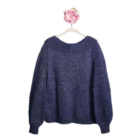 Tommy Bahama Shimmer Boat Neck Long Balloon Sleeve Wool Blend Sweater SZ XL. NWT - Picture 2 of 7